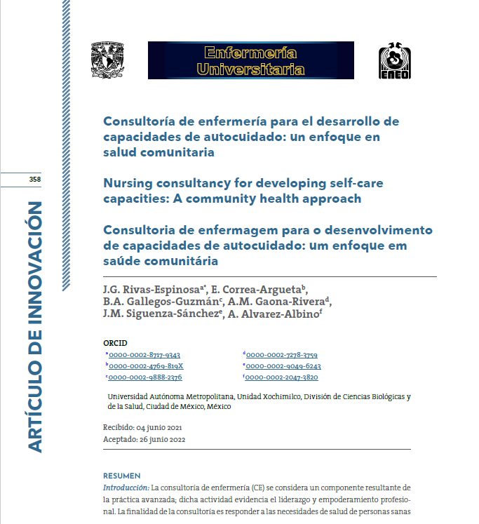 Consultoría de enfermería para el desarrollo de capacidades de autocuidado: un enfoque en salud comunitaria